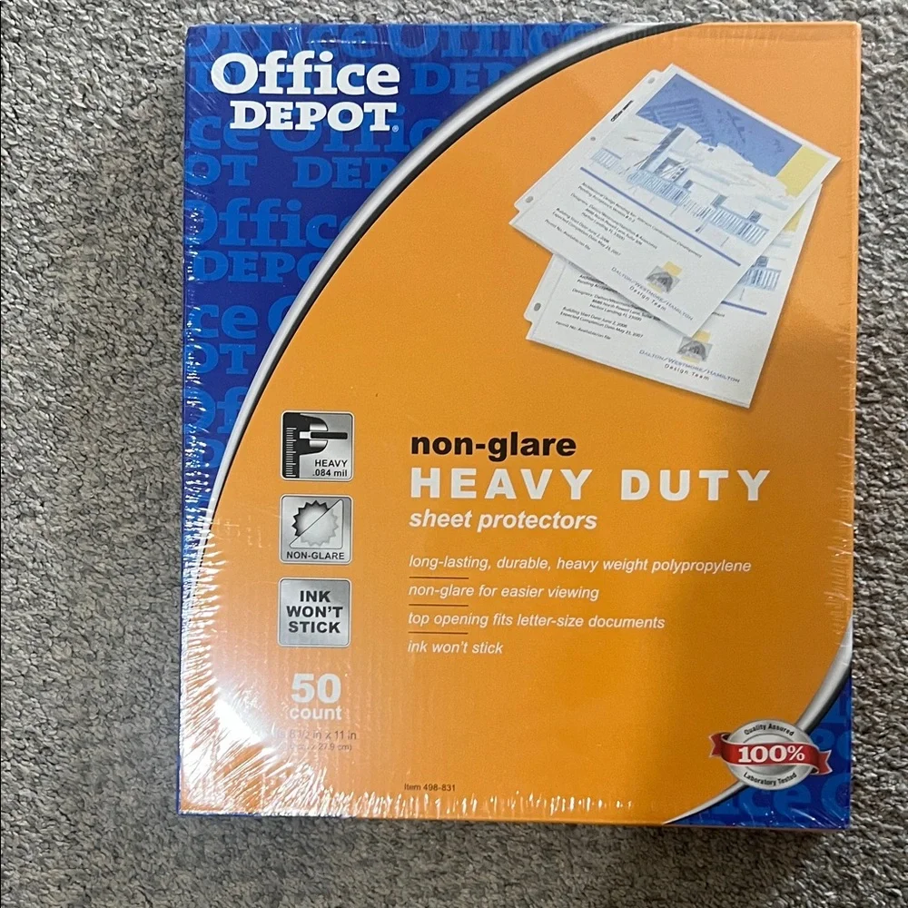 Office Depot Heavy Duty Sheet Protectors - Orange